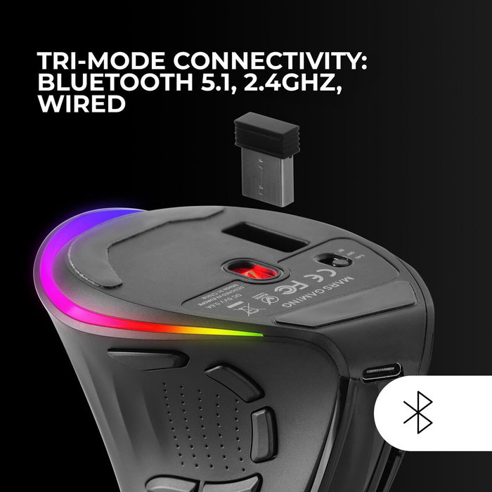 Mars Gaming MM-SK Ratón Gaming Vertical Inalámbrico 8400 DPI