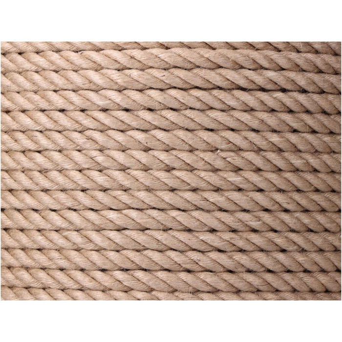 Edm Cuerda Yute Natural 3 Cabos Calibre 14 mm x 100 m Ecológica Biodegradable Flexible Resistente Bricolaje Manualidades