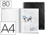 Liderpapel Carpeta Escaparate con Espiral 80 Fundas Polipropileno DIN A4 Negro