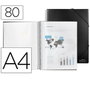 Liderpapel Carpeta escaparate con espiral negra con 80 fundas DIN A4