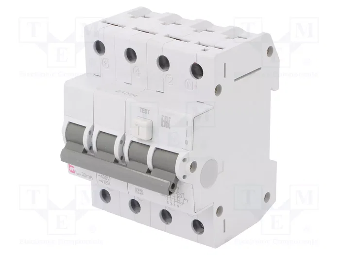 ETI POLAM RCBO KZS-4M 3P+N AC 20A/30mA ETI POLAM RCBO KZS-4M 3P+N AC 20A/30mA
