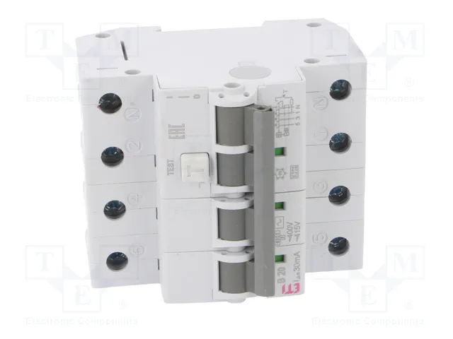 ETI POLAM RCBO KZS-4M 3P+N AC 20A/30mA ETI POLAM RCBO KZS-4M 3P+N AC 20A/30mA