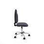 Silla de oficina Algarra con mecanismo Contacto permanente básico tapizada con Tela color Gris oscuro. Equipada con Base cromada, Sin brazos y Ruedas de nailon 50 mm