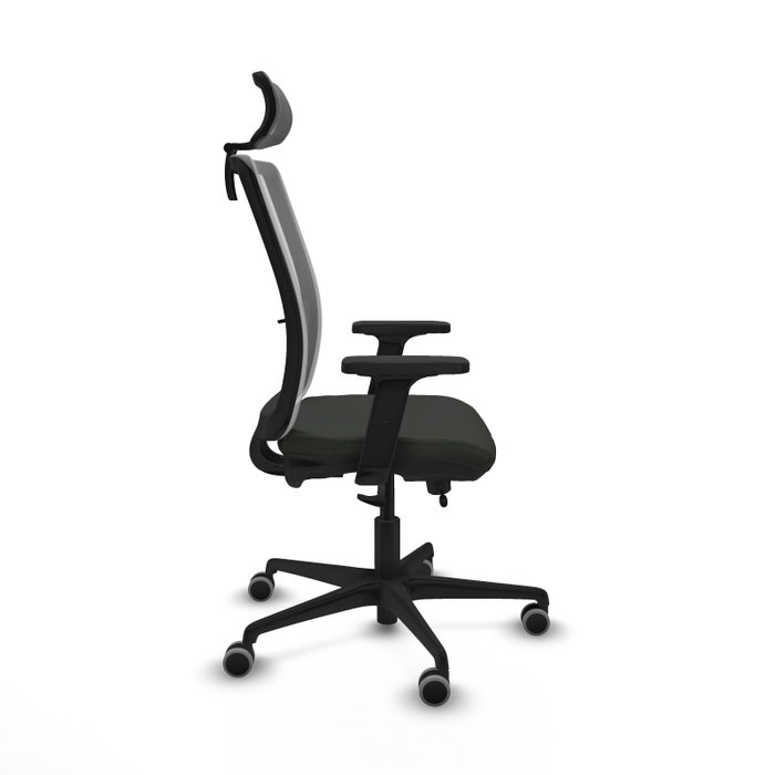 PIQUERAS Y CRESPO Silla de oficina Haches con mecanismo Sincro/Traslack, Negro y Gris