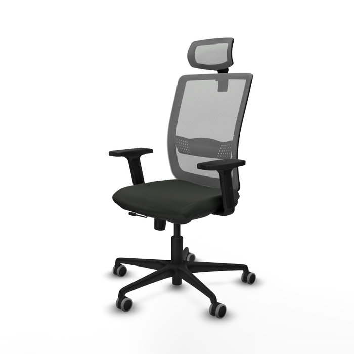 PIQUERAS Y CRESPO Silla de oficina Haches con mecanismo Sincro/Traslack, Negro y Gris