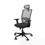 PIQUERAS Y CRESPO Silla de oficina Haches con mecanismo Sincro/Traslack, Negro y Gris