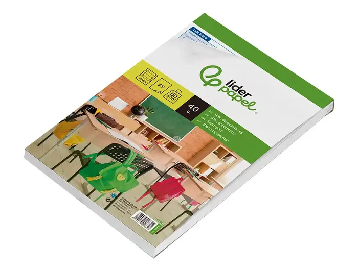 Liderpapel Bloc de Exámenes Horizontal Folio 40 Hojas 60 g/m² - Papel para Exámenes y Pruebas
