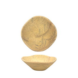 Summa Premium Bol de Piedra Natural Inclinado, Color Amarillo, 19 cm de Diámetro x 6 cm de Alto