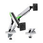 Aisens DT38TSR-345 Soporte de Mesa Gaming para 2 Monitores de 17-38 Pulgadas, Negro/Blanco
