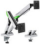 Aisens DT38TSR-345 Soporte de Mesa Gaming para 2 Monitores de 17-38 Pulgadas, Negro/Blanco