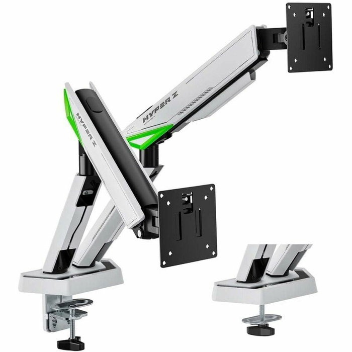 Aisens DT38TSR-345 Soporte de Mesa Gaming para 2 Monitores de 17-38 Pulgadas, Negro/Blanco