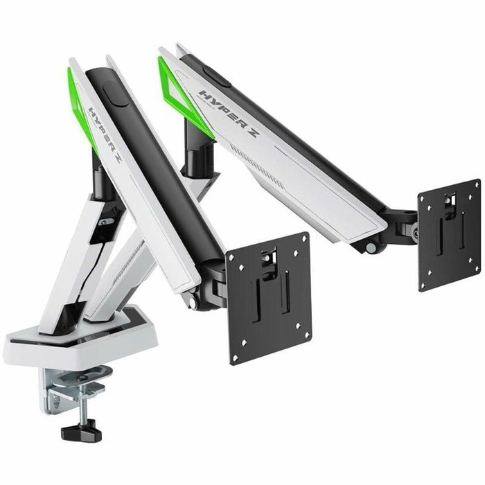 Aisens DT38TSR-345 Soporte de Mesa Gaming para 2 Monitores de 17-38 Pulgadas, Negro/Blanco