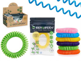 Ibergarden Pulsera Citronela Surtida 6 Colores 5 x 0.5 x 5 cm (Set de 96)