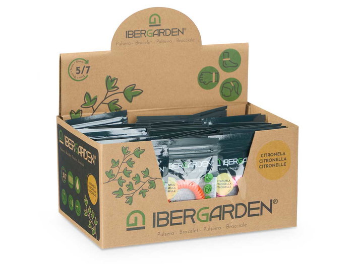 Ibergarden Pulsera Citronela Surtida 6 Colores 5 x 0.5 x 5 cm (Set de 96)