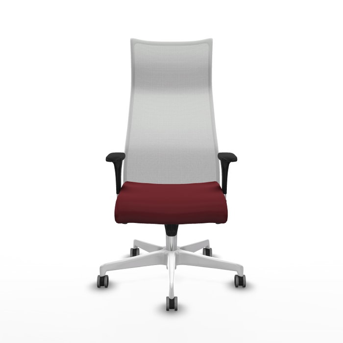 PIQUERAS Y CRESPO Silla Albacete malla XL sincro, asiento granate y base blanca PIQUERAS Y CRESPO Silla Albacete malla XL sincro, asiento granate y base blanca