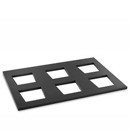 Vollrath Pujadas Cubic Presentador 6 Bol, Tabla de Presentación de Madera para Buffet, 75x50 cm, Marco para 6 Boles