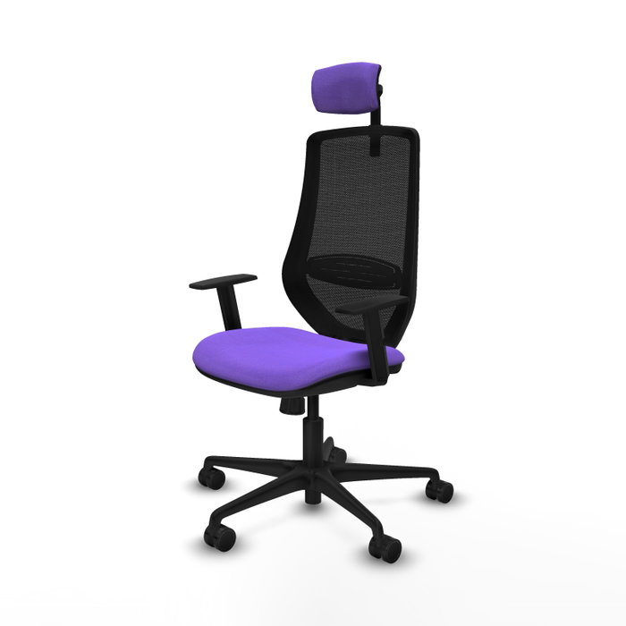 PIQUERAS Y CRESPO Silla de oficina Mardos con mecanismo Sincro, Tela Lila y Malla Negro PIQUERAS Y CRESPO Silla de oficina Mardos con mecanismo Sincro, Tela Lila y Malla Negro