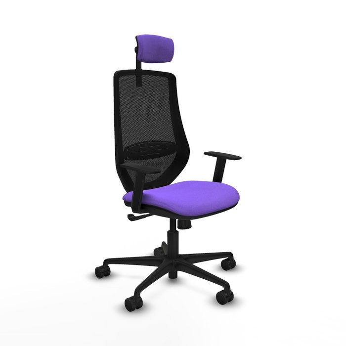 PIQUERAS Y CRESPO Silla de oficina Mardos con mecanismo Sincro, Tela Lila y Malla Negro PIQUERAS Y CRESPO Silla de oficina Mardos con mecanismo Sincro, Tela Lila y Malla Negro