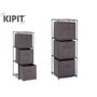KIPIT Estantería 3 Cajones TNT Gris-Negro