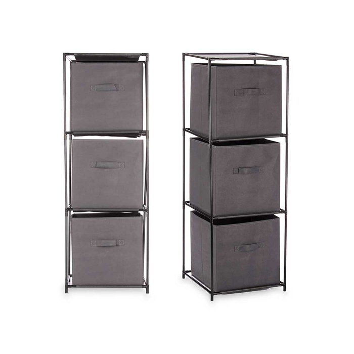 KIPIT Estantería 3 Cajones TNT Gris-Negro