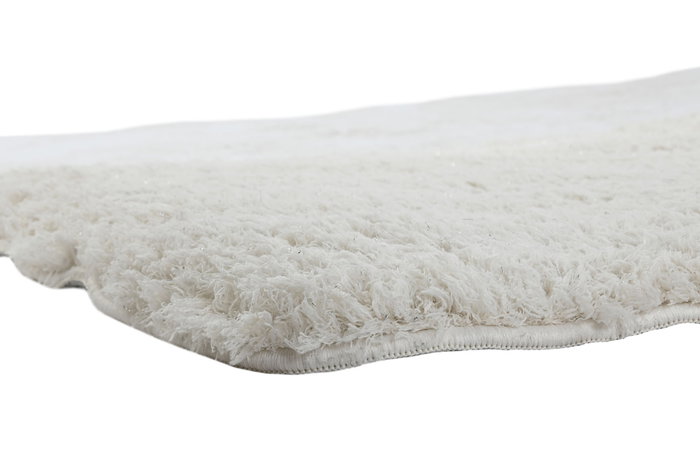 DKD Home Decor Alfombra Marfil Plateado Poliester 240 x 3 x 60 cm