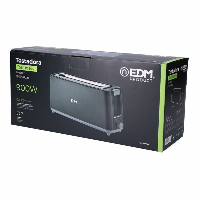 Edm Tostadora de ranura larga Black Design 900 W Edm Tostadora de ranura larga Black Design 900 W