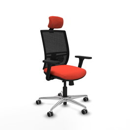 PIQUERAS Y CRESPO Silla de oficina Yunquera con mecanismo Sincro/Traslack Naranja oscuro y Negro