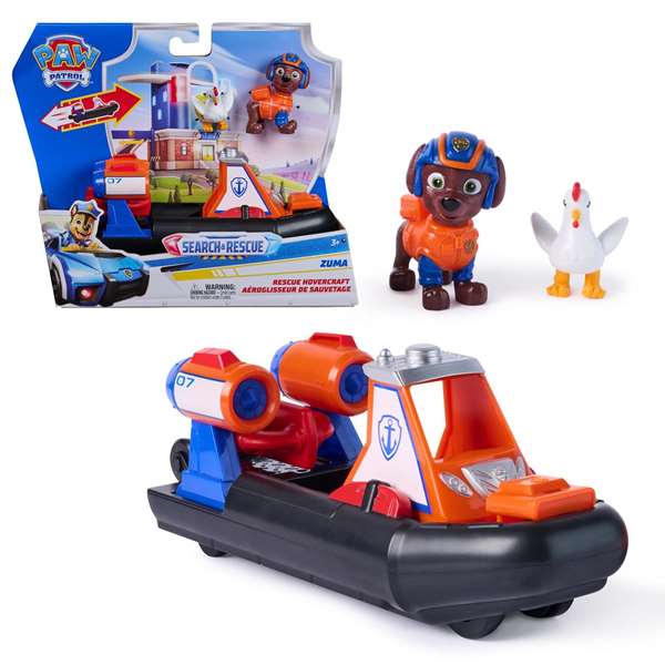Spin Master Vehículo de Rescate Paw Patrol - Surtido Aleatorio (Rescue Cruiser con Figuras de Chase y Mapache), 20x24x8 cm