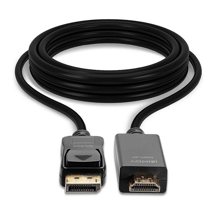 Lindy Cable DisplayPort a HDMI 10.2G 5m Negro