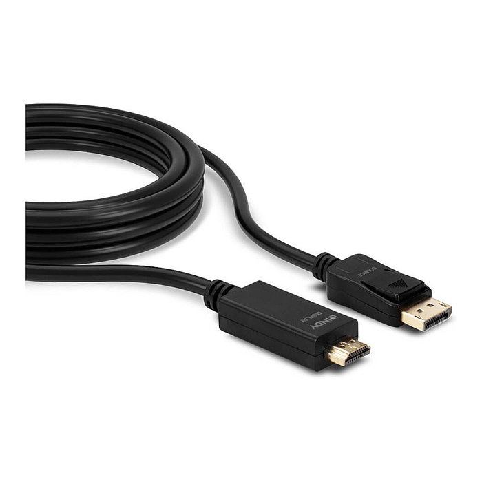 Lindy Cable DisplayPort a HDMI 10.2G 5m Negro