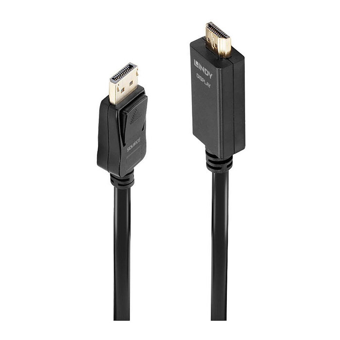 Lindy Cable DisplayPort a HDMI 10.2G 5m Negro