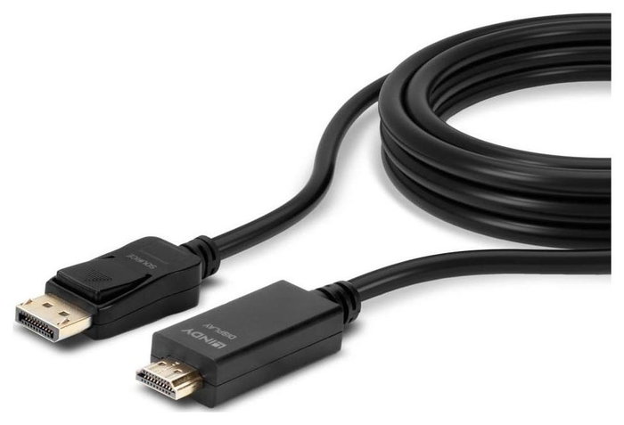 Lindy Cable DisplayPort a HDMI 10.2G 5m Negro