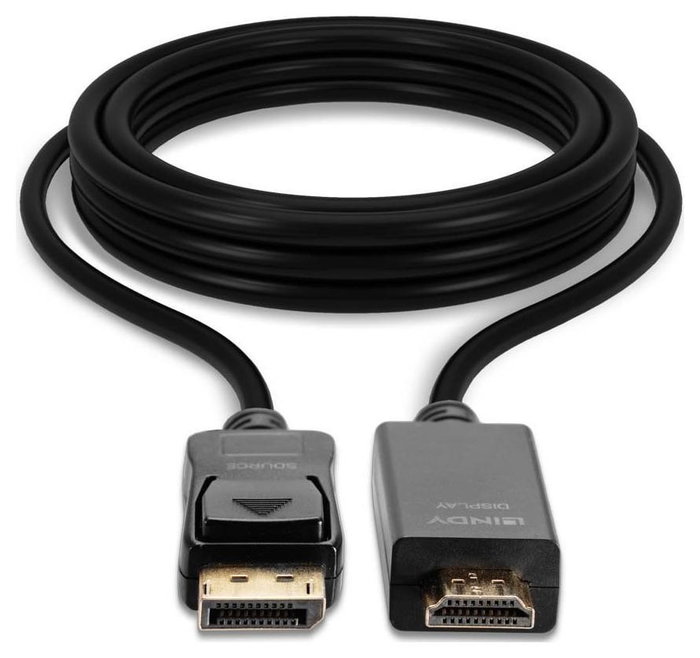 Lindy Cable DisplayPort a HDMI 10.2G 5m Negro