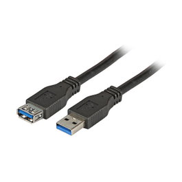 EFB Elektronik Cable de extensión USB 3.2 Gen 1 A-A, Macho a Hembra, 1m, Negro