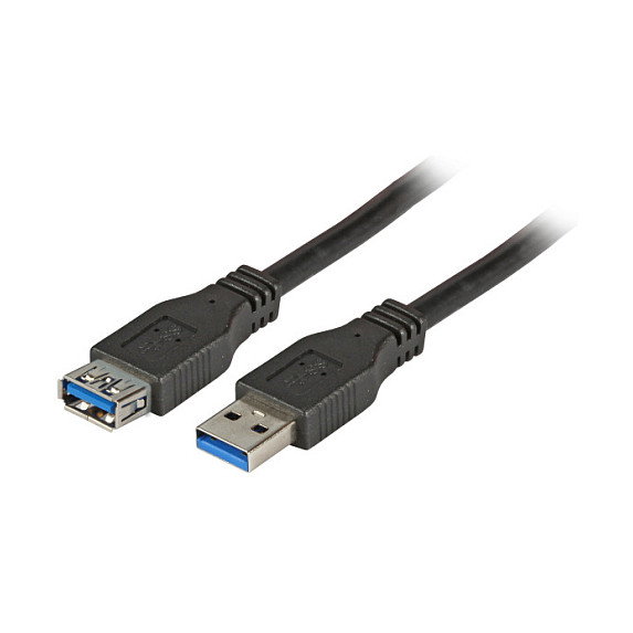 EFB Elektronik Cable de extensión USB 3.2 Gen 1 A-A, Macho a Hembra, 1m, Negro EFB Elektronik Cable de extensión USB 3.2 Gen 1 A-A, Macho a Hembra, 1m, Negro
