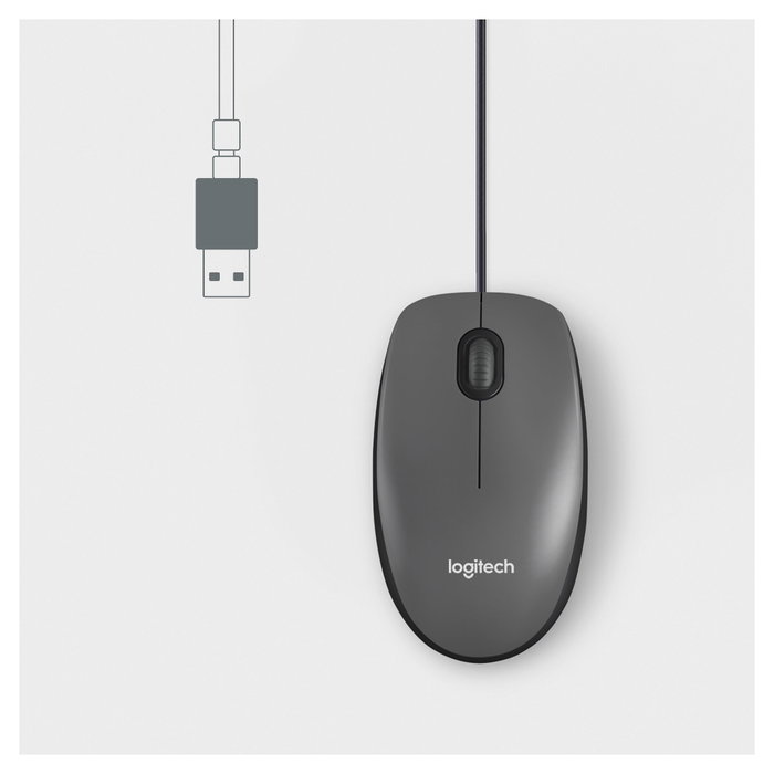 Logitech M100 Ratón Óptico USB Negro