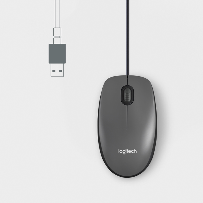 Logitech M100 Ratón Óptico USB Negro
