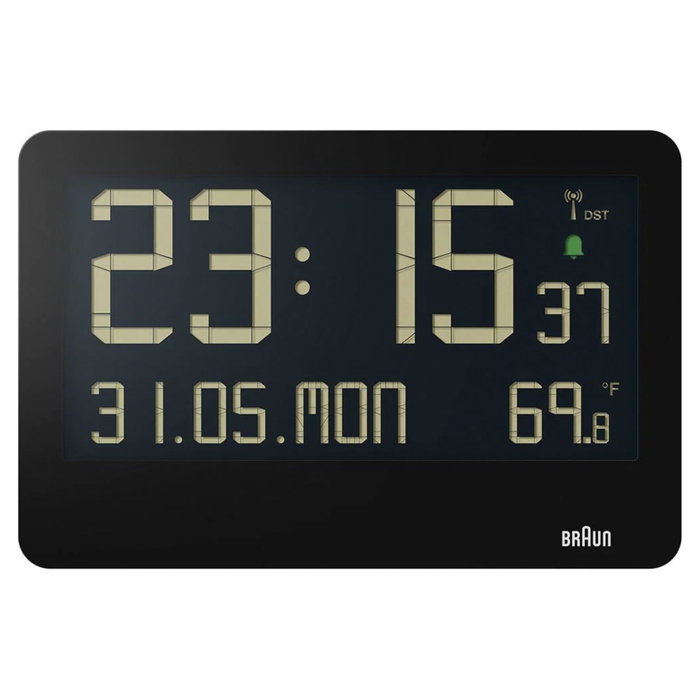 Braun BC 14 Reloj de pared digital negro con control por radio Braun BC 14 Reloj de pared digital negro con control por radio