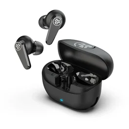 JLab Go Pods ANC Auriculares True Wireless Stereo (TWS) Bluetooth 5.4 con Reducción de Ruido Híbrida, Llamadas/Música, IP55, Estuche de Carga, Autonomía Hasta 26h, Color Negro