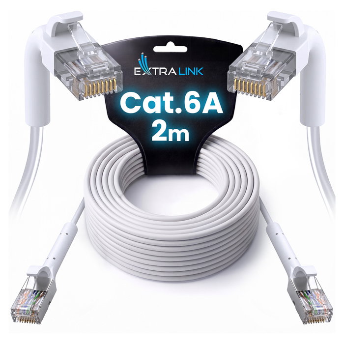Extralink Patchcord LAN Cat.6A U/FTP 2m Blanco