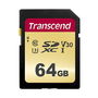Transcend SDCX500S 64GB Tarjeta SDXC Clase 10 UHS-I U3 V30 Velocidad 95/60 MB/s