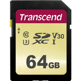 Transcend SDXC 500S 64 GB Clase 10 UHS-I U3 V30