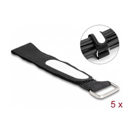 DeLOCK Bridas autoadherentes con lazo y campo de etiquetado Negro 203 x 20 mm (5 unidades)