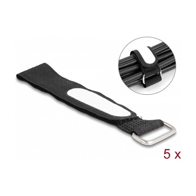 DeLOCK Bridas autoadherentes con lazo y campo de etiquetado Negro 203 x 20 mm (5 unidades) DeLOCK Bridas autoadherentes con lazo y campo de etiquetado Negro 203 x 20 mm (5 unidades)