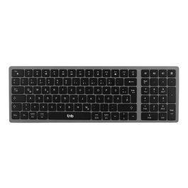 TNB iClick - Teclado Bluetooth recargable ultra fino Conecta hasta 3 oredenadores a la vez.-color gris