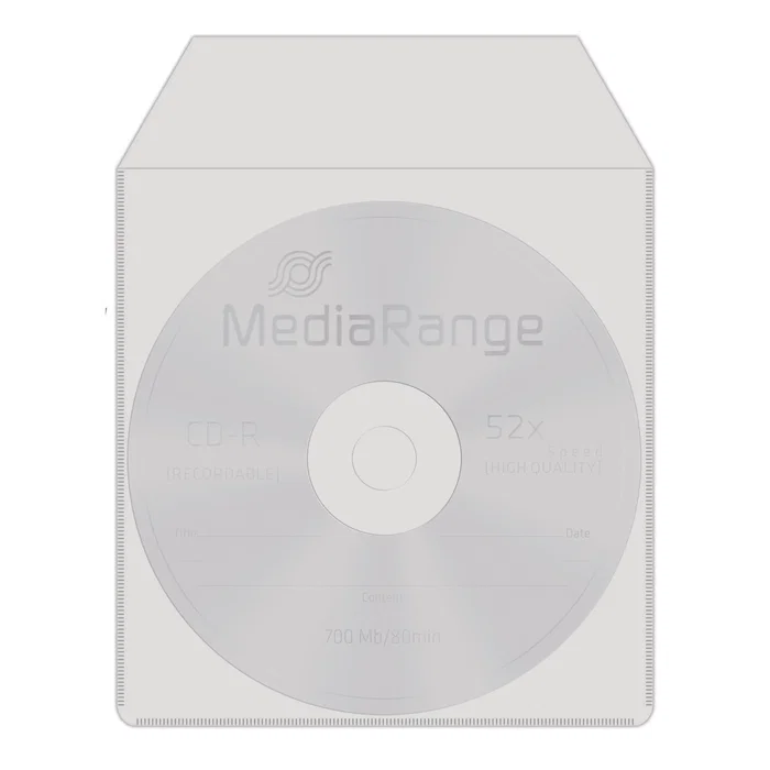 Mediarange BOX64 Funda para Discos Ópticos Gris, 50 Unidades