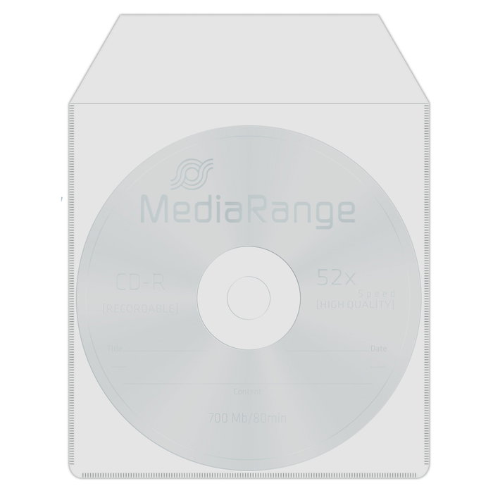 MEDIARANGE Fundas para 2 CD/DVD transparentes (Pack de 50) mantha-color: transparente