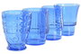 DKD Home Decor Set de 4 Vasos de Cristal Hangzhou Design 26a con Relieve de Pez, Colores Surtidos