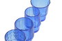 DKD Home Decor Set de 4 Vasos de Cristal Hangzhou Design 26a con Relieve de Pez, Colores Surtidos