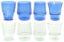 DKD Home Decor Set de 4 Vasos de Cristal Hangzhou Design 26a con Relieve de Pez, Colores Surtidos